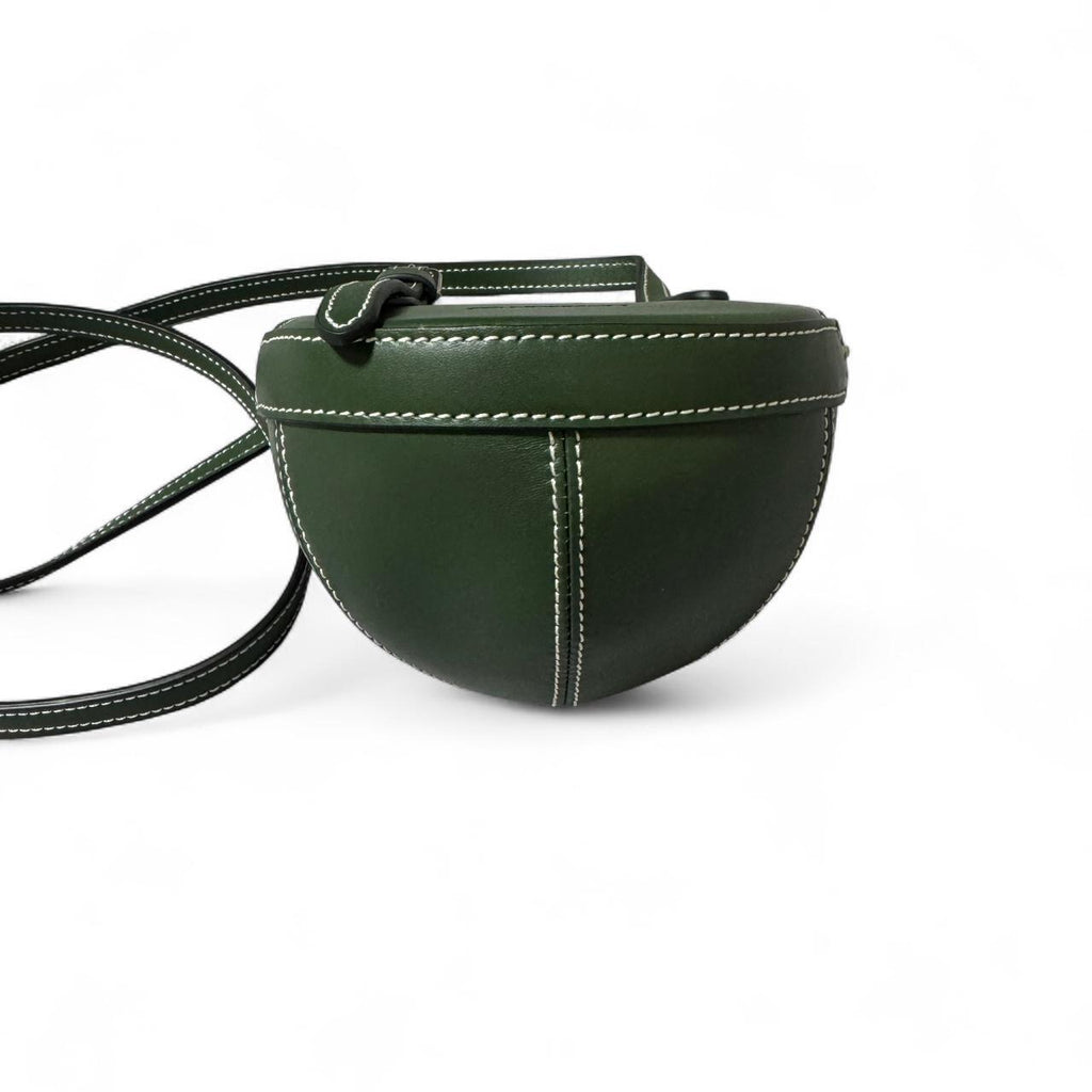 JW Anderson green leather baseball cap with adjustable strap