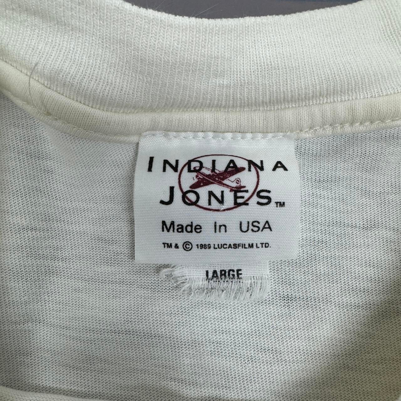 Vtg 1989 Indiana Jones Last Crusade Movie Promo T-Shirt White Size  L