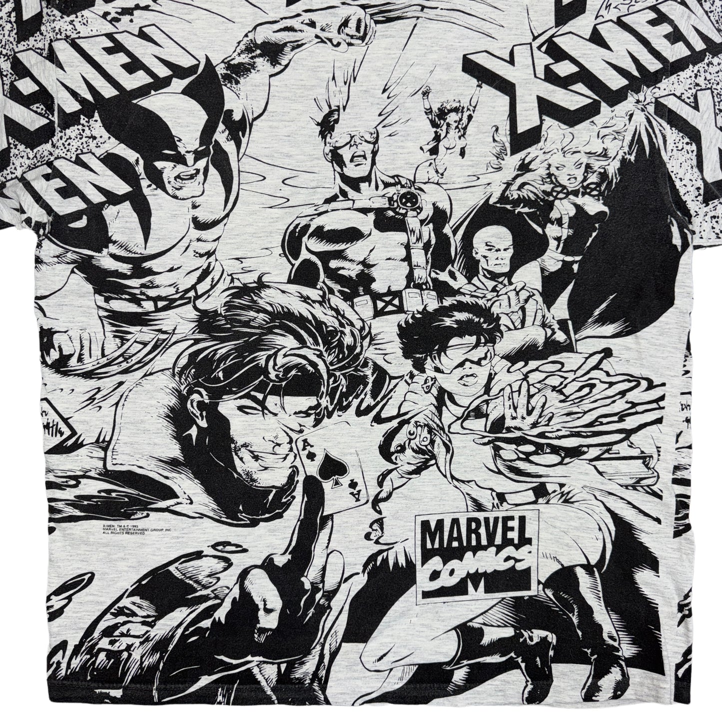 Vintage XMen 1993 Marvel All Over Print Mega T-Shirt Size XL