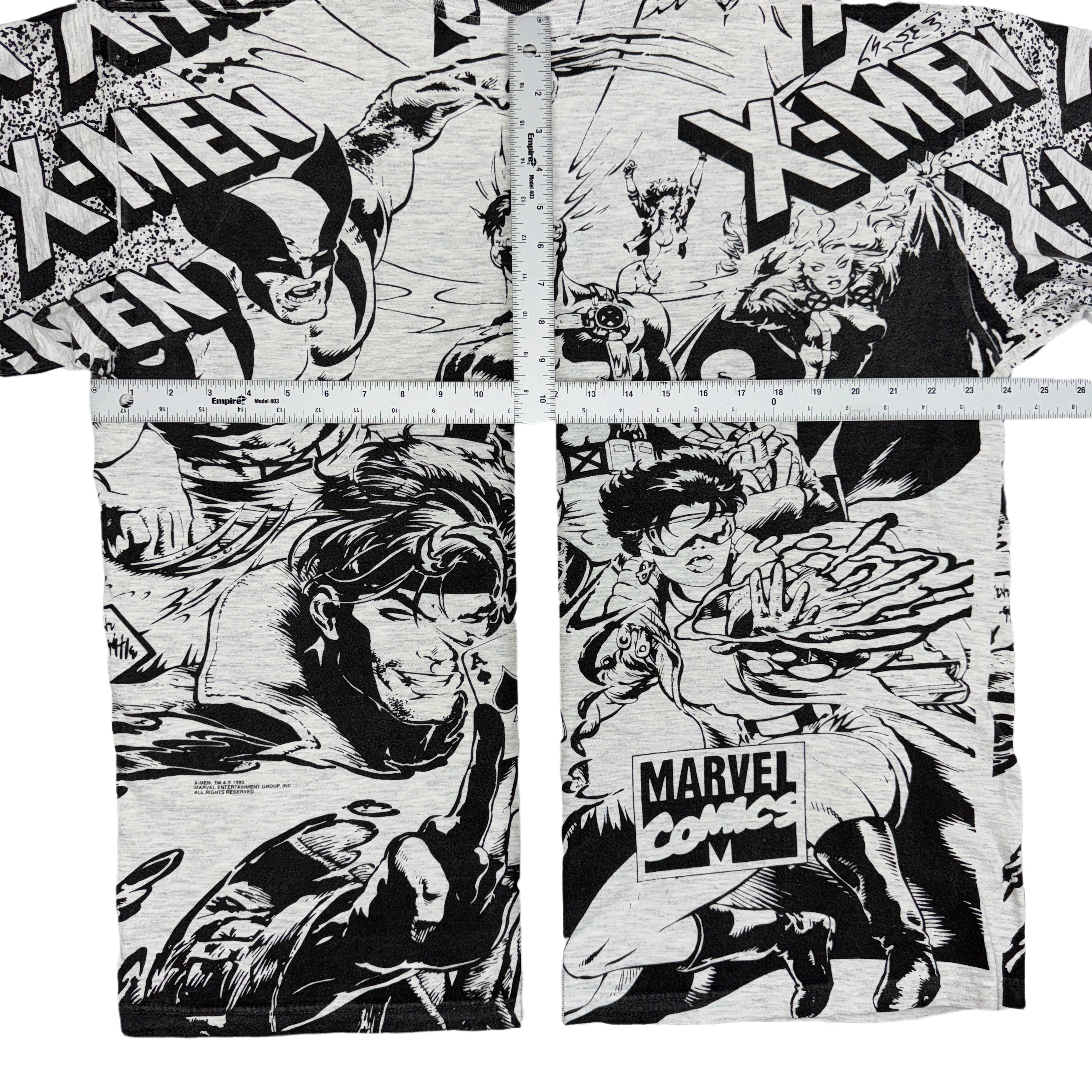 Vintage XMen 1993 Marvel All Over Print Mega T-Shirt Size XL
