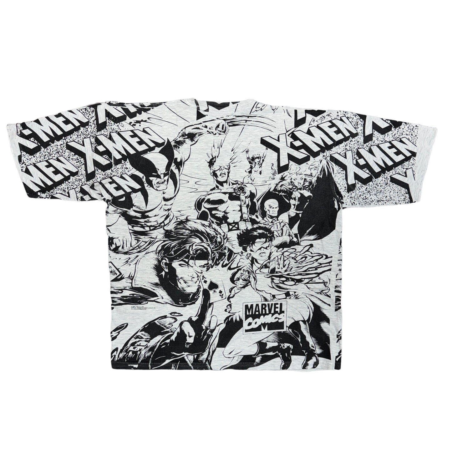 Vintage XMen 1993 Marvel All Over Print Mega T-Shirt Size XL