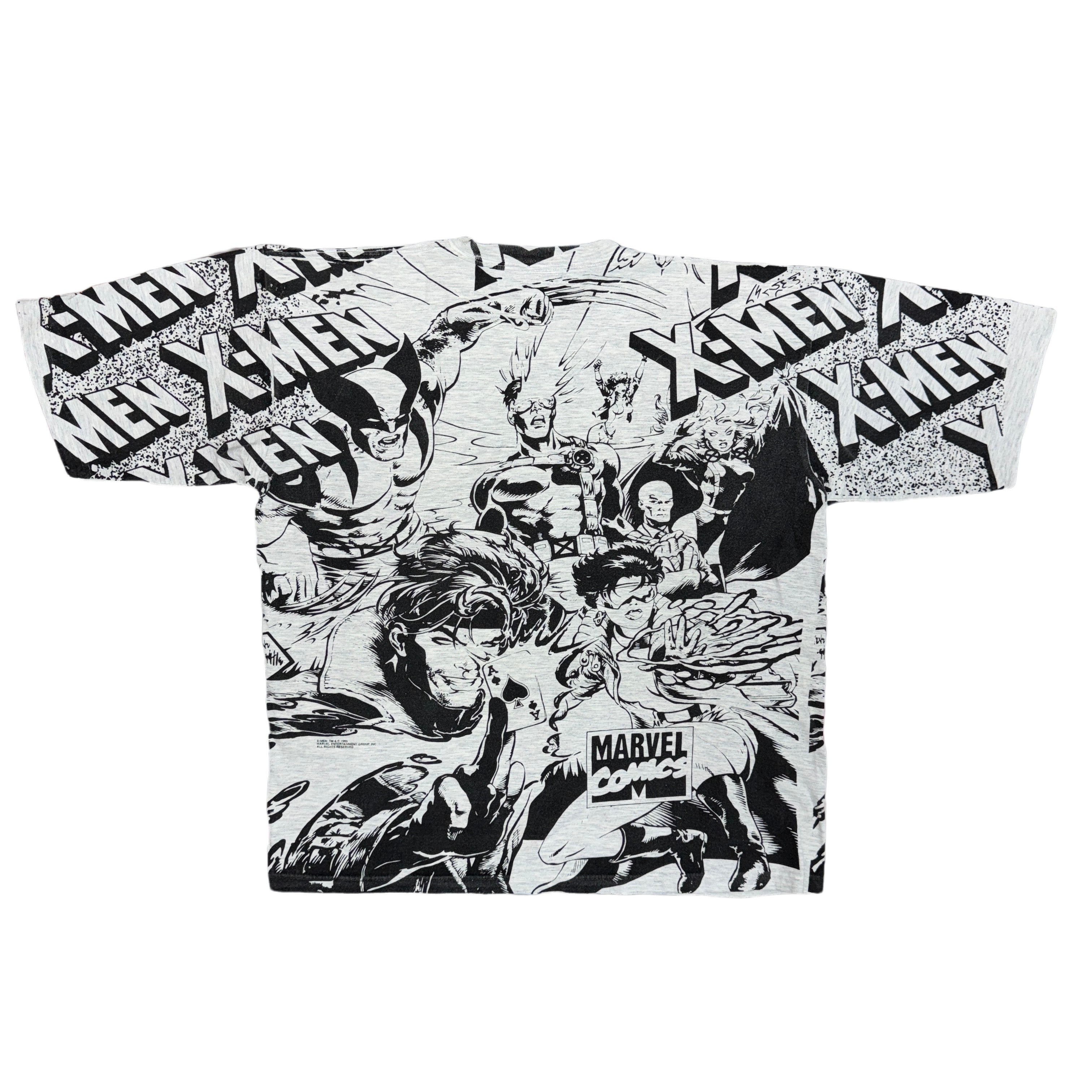 Vintage XMen 1993 Marvel All Over Print Mega T-Shirt Size XL