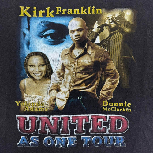 1990 VTG Kirk Franklin United As One Tour black T-shirt Size XL