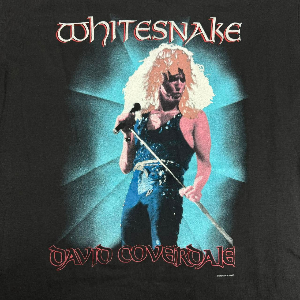 Vintage  1987 Whitesnake David Coverdale black t-shirt Size XL
