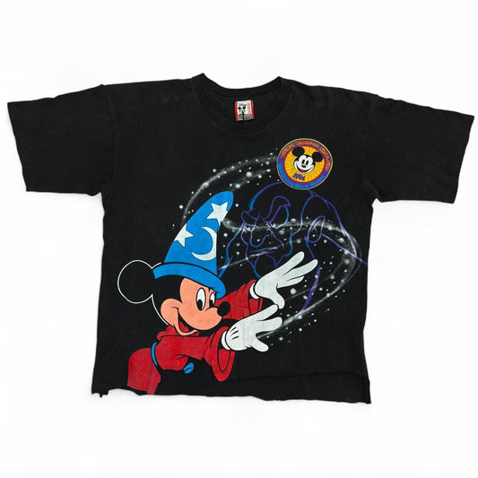 VINTAGE 90S DISNEY FANTASIA Mickey Mouse Disney Print Tee Size L