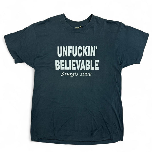 1990 Vintage  Sturgis Motorcycle Rally “Unfuckin' Believable" T-shirt Size XL