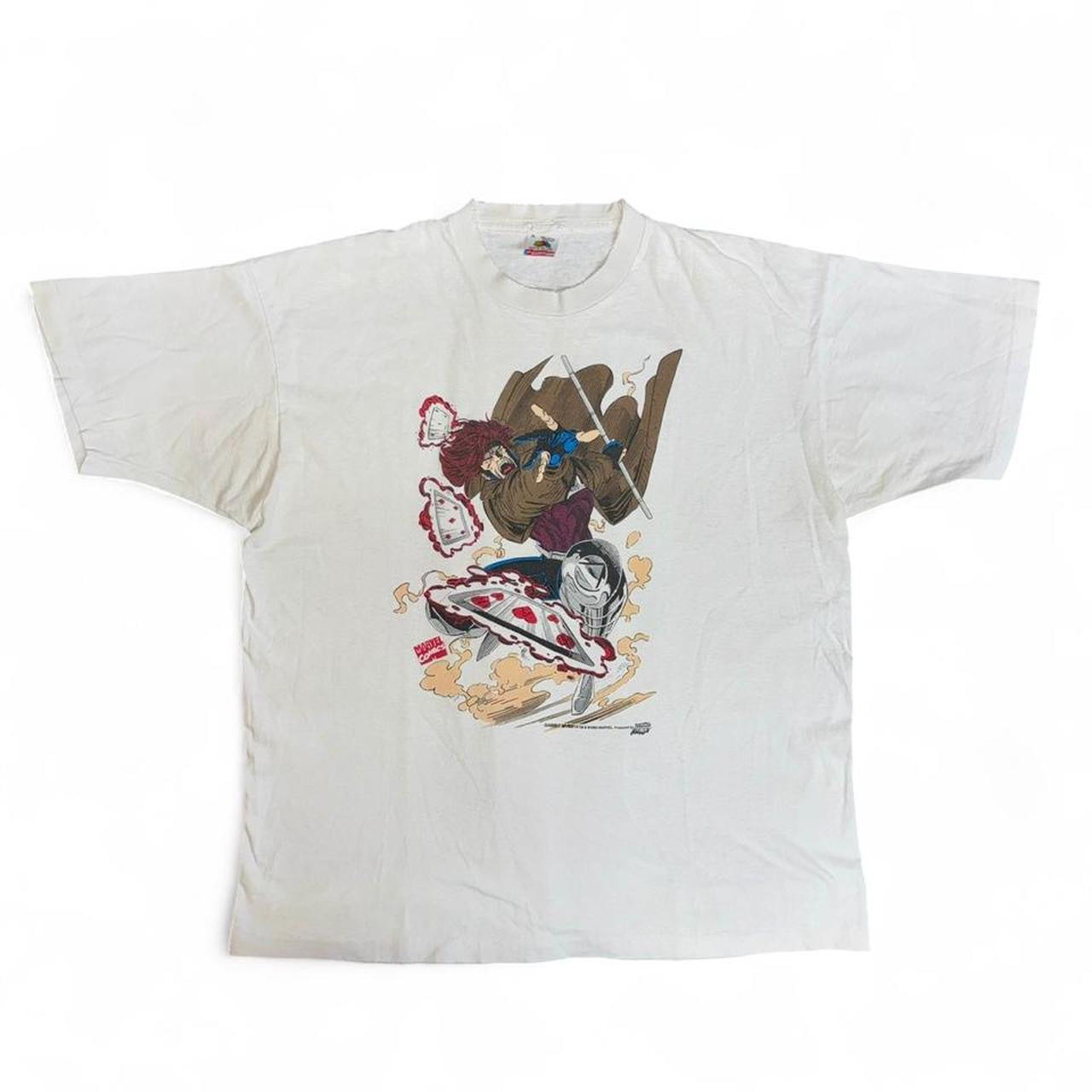 90s JE x Visione Gambit Marvel Comics graphic white tee Size XL