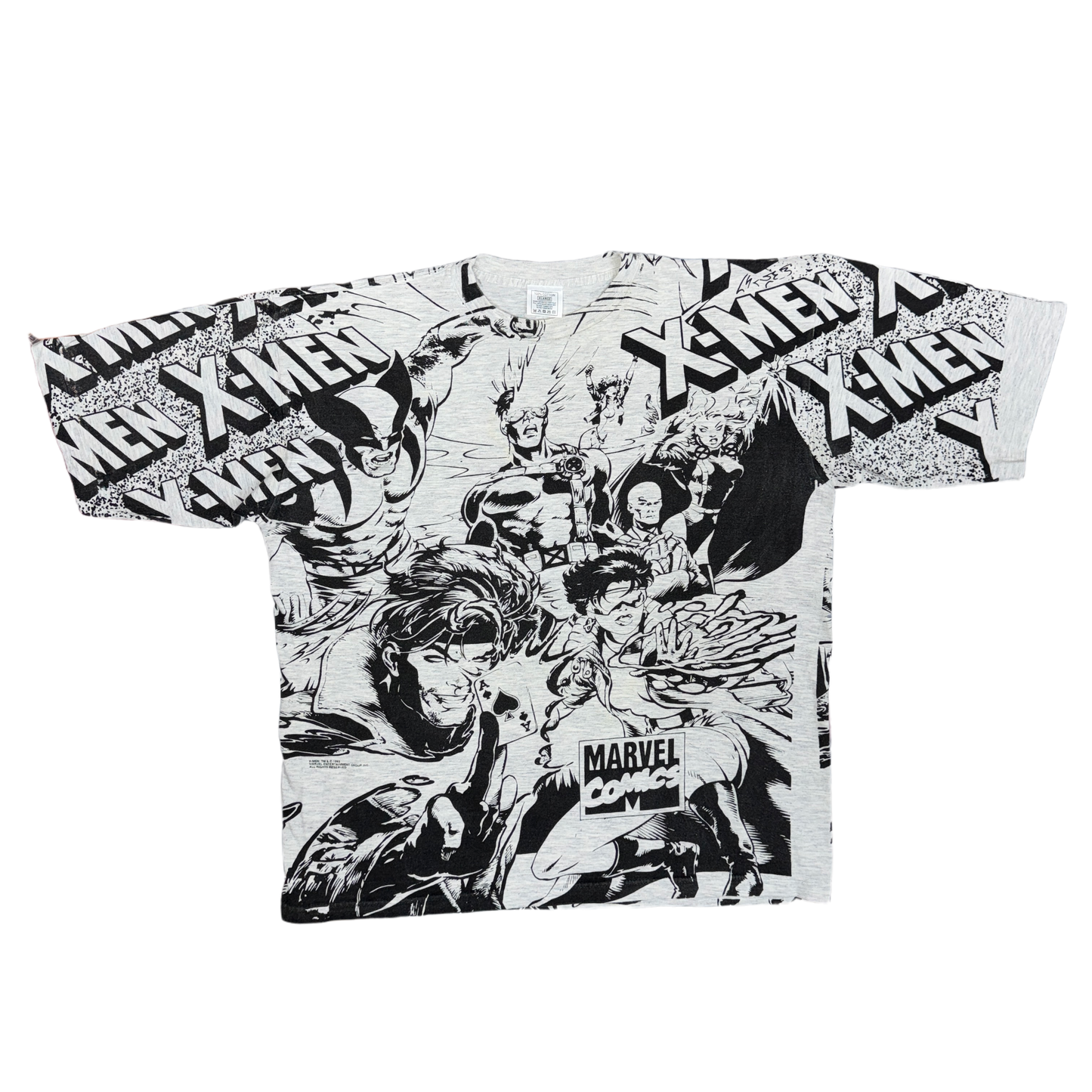Vintage XMen 1993 Marvel All Over Print Mega T-Shirt Size XL