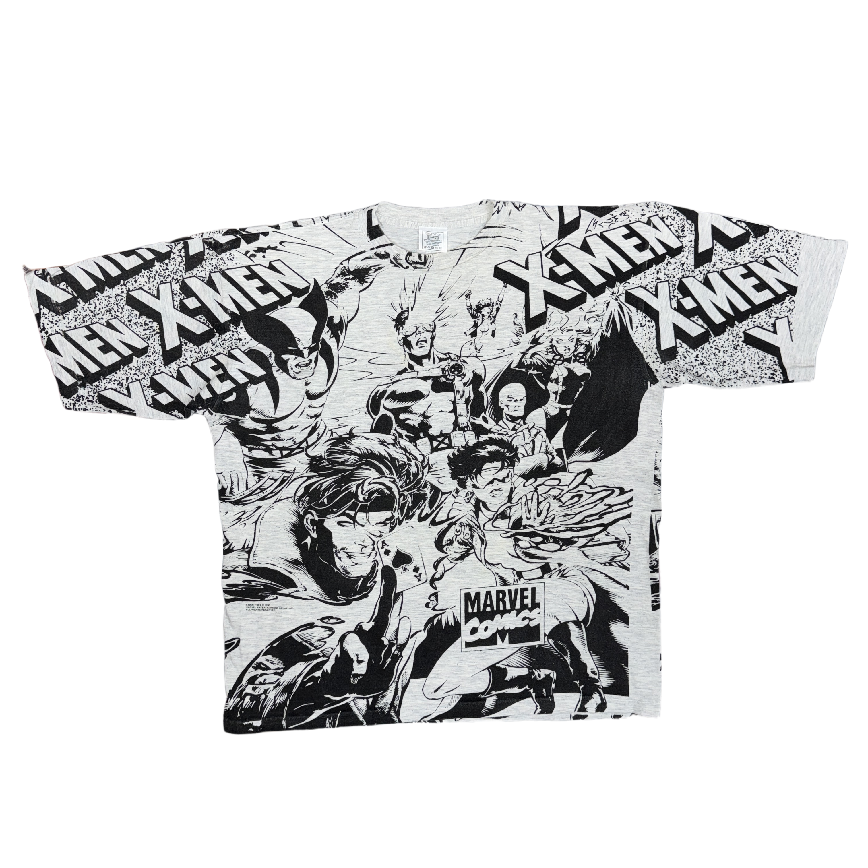 Vintage XMen 1993 Marvel All Over Print Mega T-Shirt Size XL